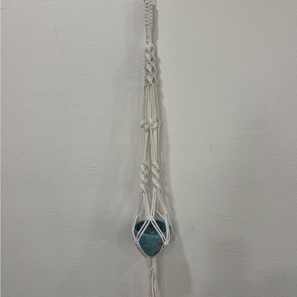 Handcrafted White Macrame Plant Hanger